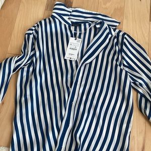 NWT Zara Striped Button Up